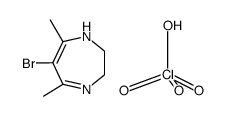 6-bromo-5,7-dimethyl-2,3-dihydro-1H-[1,4]diazepine, perchlorate结构式