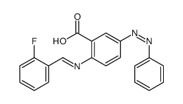 2-[(2-fluorophenyl)methylideneamino]-5-phenyldiazenylbenzoic acid Structure