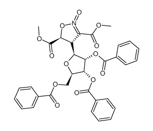 (5S)-2-oxy-4t-(tri-O-benzoyl-β-D-ribofuranosyl)-4,5-dihydro-isoxazole-3,5r-dicarboxylic acid dimethyl ester Structure