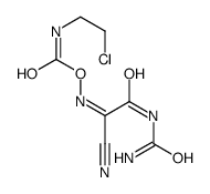 [[2-(carbamoylamino)-1-cyano-2-oxoethylidene]amino] N-(2-chloroethyl)carbamate Structure