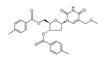 1-(2-deoxy-β-D-ribofuranosyl)-α-(methylthio)thymine 3,5-di-p-toluate结构式