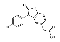 2-[3-(4-chlorophenyl)-2-oxo-3H-1-benzofuran-5-yl]acetic acid Structure