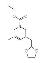 ethyl 3-(1,3-dioxolan-2-ylmethyl)-5-methyl-1,2,3,6-tetrahydropyridine-1-carboxylate结构式