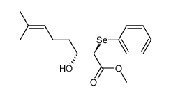 (2R,3R)-3-Hydroxy-7-methyl-2-phenylselanyl-oct-6-enoic acid methyl ester Structure