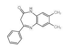 7,8-Dimethyl-4-phenyl-1,3-dihydro-2H-1,5-benzodiazepin-2-one Structure