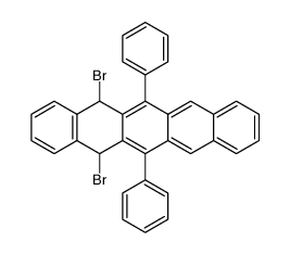 5,14-dibromo-6,13-diphenyl-5,14-dihydro-pentacene结构式