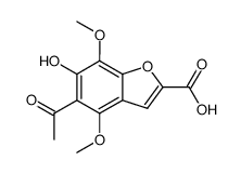 5-acetyl-6-hydroxy-4,7-dimethoxy-benzofuran-2-carboxylic acid Structure