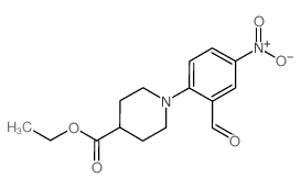 ethyl 1-(2-formyl-4-nitrophenyl)piperidine-4-carboxylate结构式