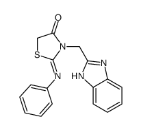 3-(1H-benzimidazol-2-ylmethyl)-2-phenylimino-1,3-thiazolidin-4-one结构式