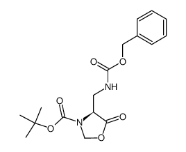 tert-butyl (S)-4-((((benzyloxy)carbonyl)amino)methyl)-5-oxooxazolidine-3-carboxylate Structure