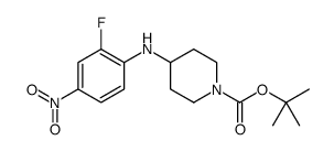 1-Piperidinecarboxylic acid, 4-[(2-fluoro-4-nitrophenyl)amino]-, 1,1-dimethylethyl ester结构式