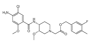 3-fluoro-4-methylbenzyl 2-((3S,4R)-4-(4-amino-5-chloro-2-methoxybenzamido)-3-methoxypiperidin-1-yl)acetate Structure