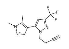 3-[1',5'-Dimethyl-5-(trifluoromethyl)-1'H,2H-3,4'-bipyrazol-2-yl] propanenitrile结构式