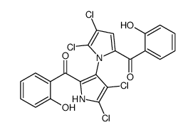 (4,4',5,5'-Tetrachloro-1'H-1,3'-bipyrrole-2,2'-diyl)bis[(2-hydrox yphenyl)methanone]结构式