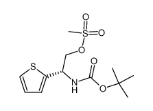 2-<(S)-1-<(tert-butoxycarbonyl)amino>-2-<(methylsulfonyl)oxy>ethyl>thiophene结构式
