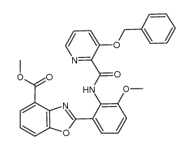 2-[2-[(3-benzyloxypyridine-2-carbonyl)-amino]-3-methoxyphenyl]-benzoxazole-4-carboxylic acid methyl ester结构式