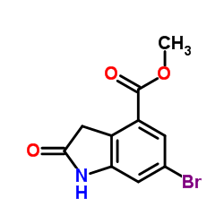 Methyl 6-bromo-2-oxo-4-indolinecarboxylate structure