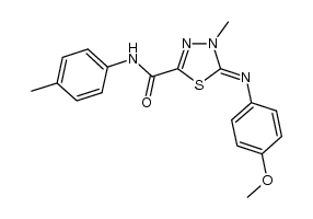 4,5-dihydro-4-methyl-5-(4-methoxyphenylimino)-N-p-tolyl-1,3,4-thiadiazole-2-carboxamide结构式