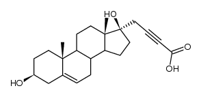 3β,17-dihydroxy-21-nor-17βH-chol-5-en-22-yn-24-oic acid结构式