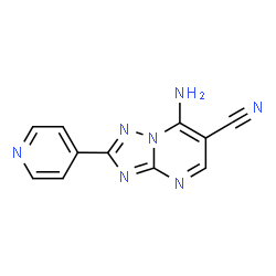 7-Amino-2-pyridin-4-yl[1,2,4]triazolo-[1,5-a]pyrimidine-6-carbonitrile结构式