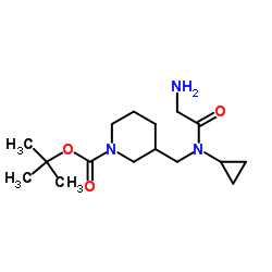 2-Methyl-2-propanyl 3-{[cyclopropyl(glycyl)amino]methyl}-1-piperidinecarboxylate Structure