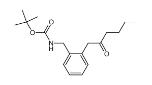 1-(2-((tert-butoxycarbonyl)aminomethyl)phenyl)-2-hexanone Structure