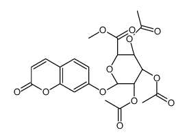 7-Hydroxy Coumarin 2,3,4-Tri-O-acetyl-β-D-glucuronide Methyl Ester Structure