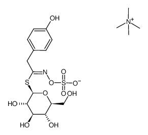 tetramethylammonium [4-hydroxy-alpha-(1-thio-beta-D-glucopyranosyl)phenethylideneaminyl] sulphate picture