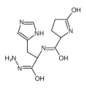 N-(5-oxo-L-prolyl)-L-histidinohydrazide structure