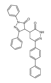 6-Biphenyl-4-yl-4-(5-oxo-1,3-diphenyl-4,5-dihydro-1H-pyrazol-4-yl)-4,5-dihydro-2H-pyridazin-3-one Structure