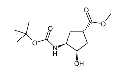 methyl (1S,3R,4S)-3-hydroxy-4-[(2-methylpropan-2-yl)oxycarbonylamino]cyclopentane-1-carboxylate Structure