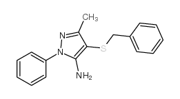 1-Phenyl-3-methyl-4-benzylthio-5-aminopyrazole Structure