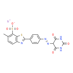 lithium 2-[4-[(hexahydro-2,4,6-trioxopyrimidin-5-yl)azo]phenyl]-6-methylbenzothiazole-7-sulphonate picture