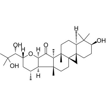 (23R,24R)-16β,23-Epoxy-3β,24,25-trihydroxy-9β,19-cyclo-5α-lanostan-15-one Structure