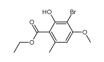 3-Brom-2-hydroxy-4-methoxy-6-methylbenzoesaeureethylester Structure