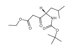 (4S)-4-[(tert-butyloxycarbonyl)amino]-6-methyl-3-oxoheptanoic acid ethyl ester Structure