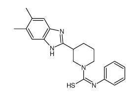 1-Piperidinecarbothioamide,3-(5,6-dimethyl-1H-benzimidazol-2-yl)-N-phenyl-(9CI) structure