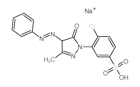 Benzenesulfonic acid,4-chloro-3-[4,5-dihydro-3-methyl-5-oxo-4-(2-phenyldiazenyl)-1H-pyrazol-1-yl]-,sodium salt (1:1) structure