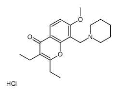 2,3-diethyl-7-methoxy-8-(piperidin-1-ium-1-ylmethyl)chromen-4-one,chloride结构式