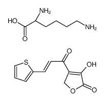 (2S)-2,6-diaminohexanoic acid,4-hydroxy-3-[(E)-3-thiophen-2-ylprop-2-enoyl]-2H-furan-5-one Structure