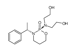 2(S)-[bis(2-hydroxyethyl)amino]-3-[(S)-α-methylbenzyl]-1,3,2-oxazaphosphorinane 2-oxide Structure