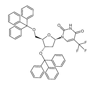 5-(trifluoromethyl)-3',5'-di-O-trityl-2'-deoxyuridine结构式