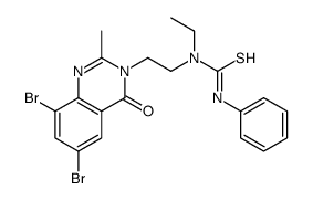 1-[2-(6,8-dibromo-2-methyl-4-oxoquinazolin-3-yl)ethyl]-1-ethyl-3-phenylthiourea结构式