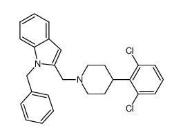 1-benzyl-2-[4-(2,6-dichloro-phenyl)-piperidin-1-ylmethyl]-1H-indole Structure