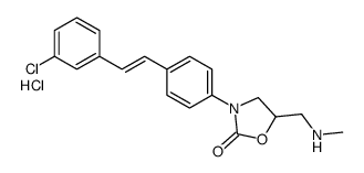 3-[4-[(E)-2-(3-chlorophenyl)ethenyl]phenyl]-5-(methylaminomethyl)oxazo lidin-2-one hydrochloride Structure