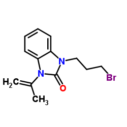 1-(3-Bromopropyl)-1,3-dihydro-3-(1-Methylethenyl)-2H-benzimidazol-2-one结构式