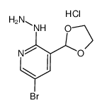 5-bromo-3-(1,3-dioxolan-2-yl)-2-hydrazinylpyridine hydrochloride Structure