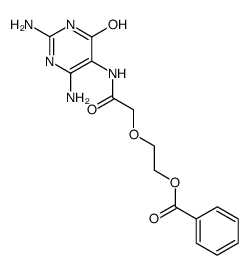 <(benzoyloxy-2 ethoxymethyl)-1 carboxamido>-5 diamino-2,4 hydroxy-6 pyrimidine结构式