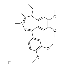 1-(3,4-dimethoxyphenyl)-7,8-dimethoxy-3,4-dimethyl-5-ethyl-5H-2,3-benzodiazepin-3-ium iodide结构式