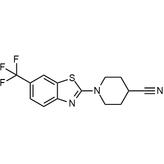 1-(6-(三氟甲基)苯并[d]噻唑-2-基)哌啶-4-碳腈结构式